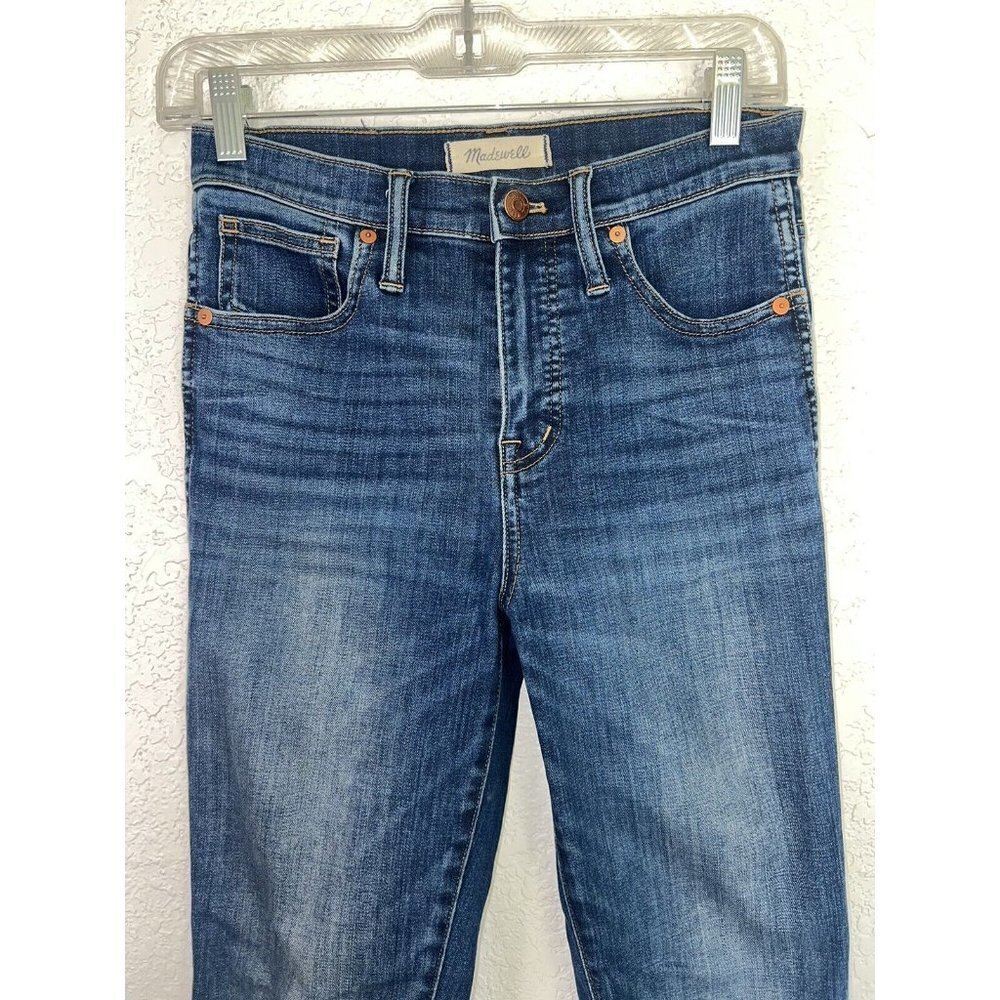 Madewell Women's 10" High Rise Skinny Jeans Zip Fly Medium Wash Size 26t Tall X - Picture 4 of 7